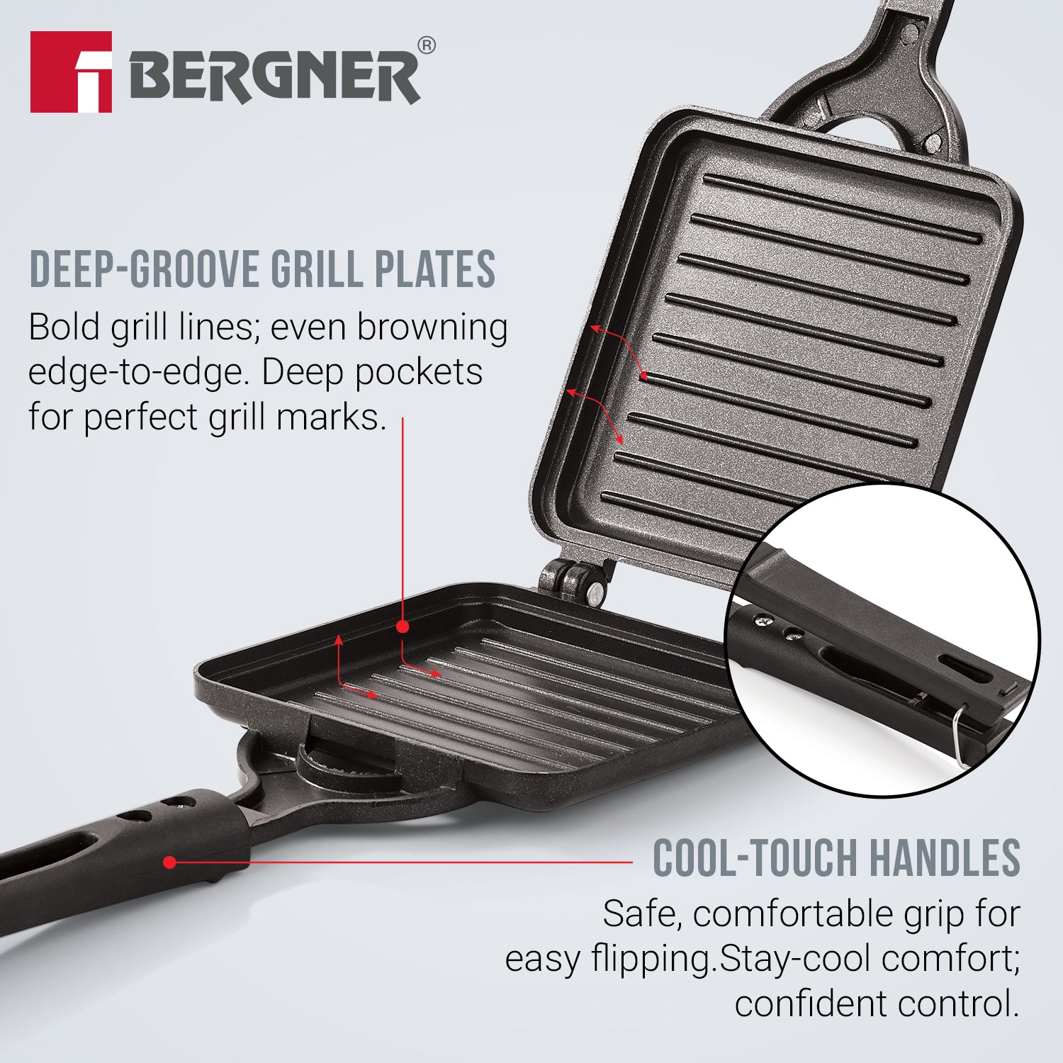 Senator Grill Toaster, Non-Stick, Cast Aluminium - Gas Stove Compatible