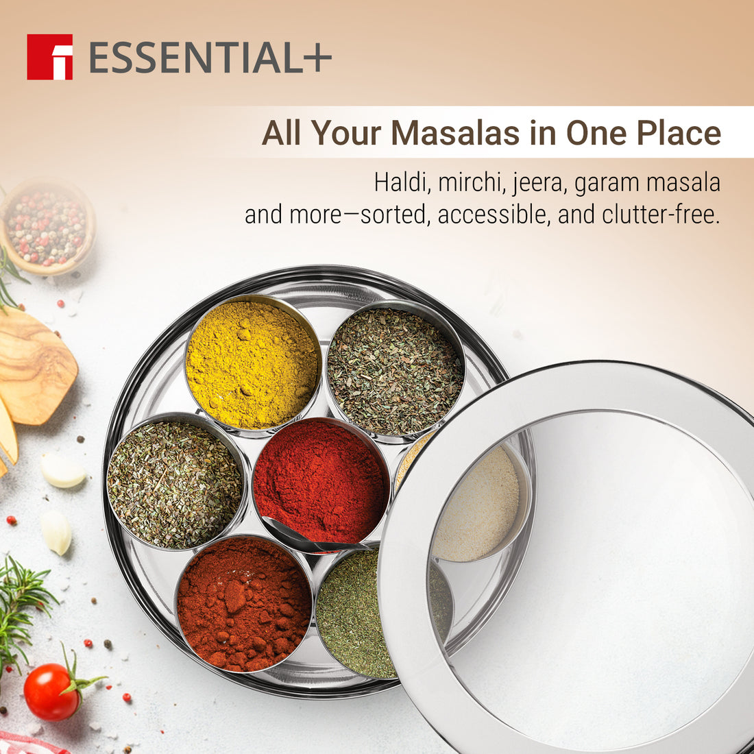 Essential Plus Stainless Steel 7 in 1 Masala Dabba