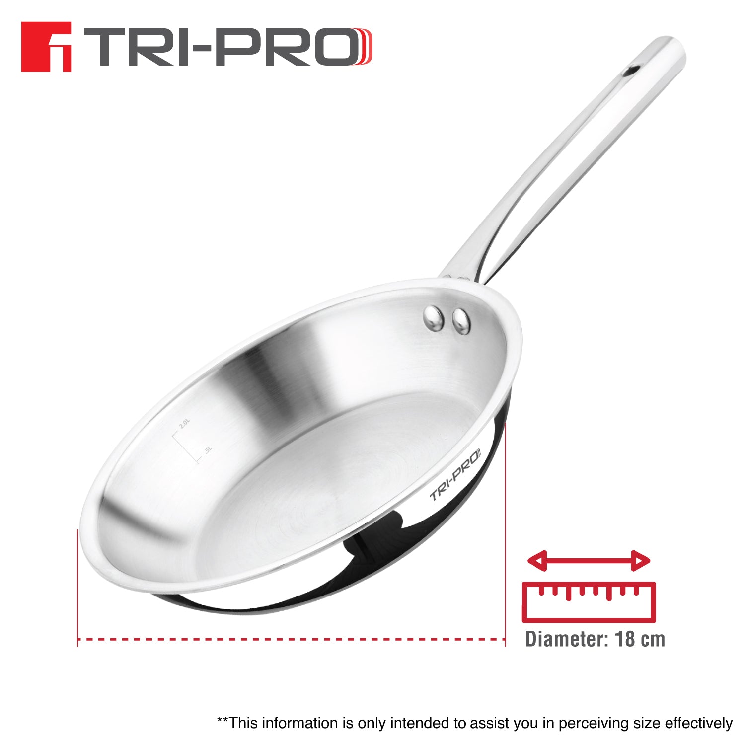 Tripro 18cm Triply Frypan