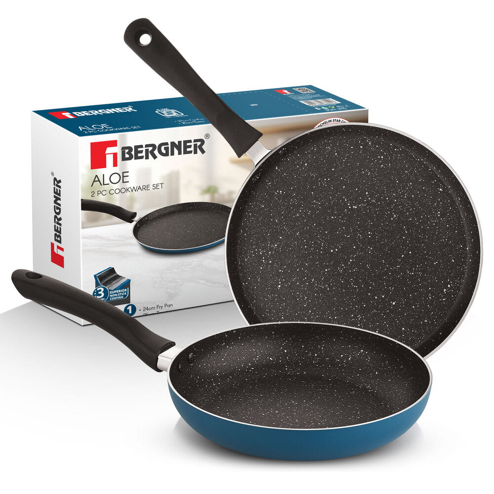 Aloe Non-Stick Cookware Set 2 Pcs (24cm Frypan + 25cm Tawa)