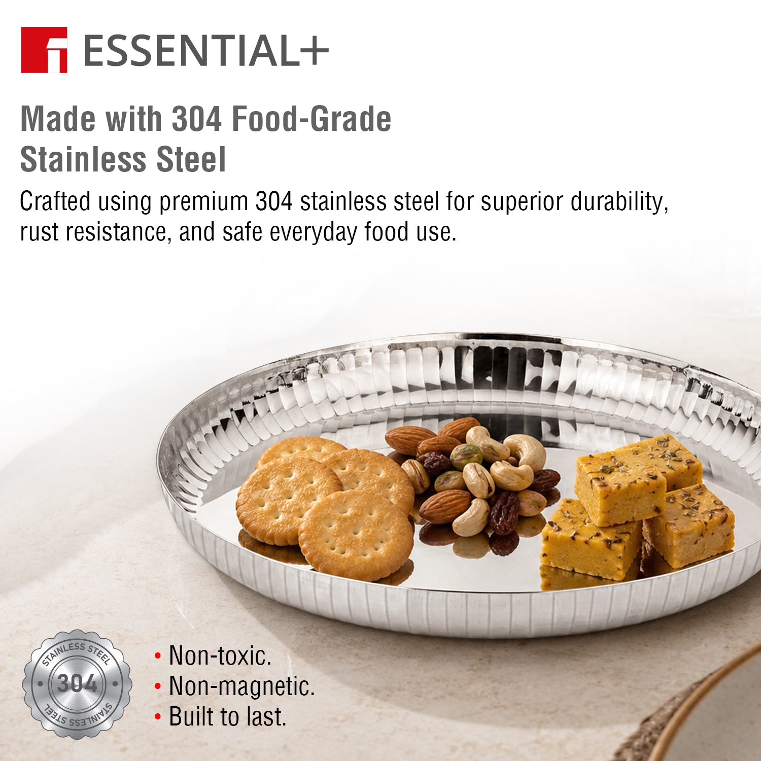 Signature 304 Stainless Steel Quarter Plates 6 Pcs Set