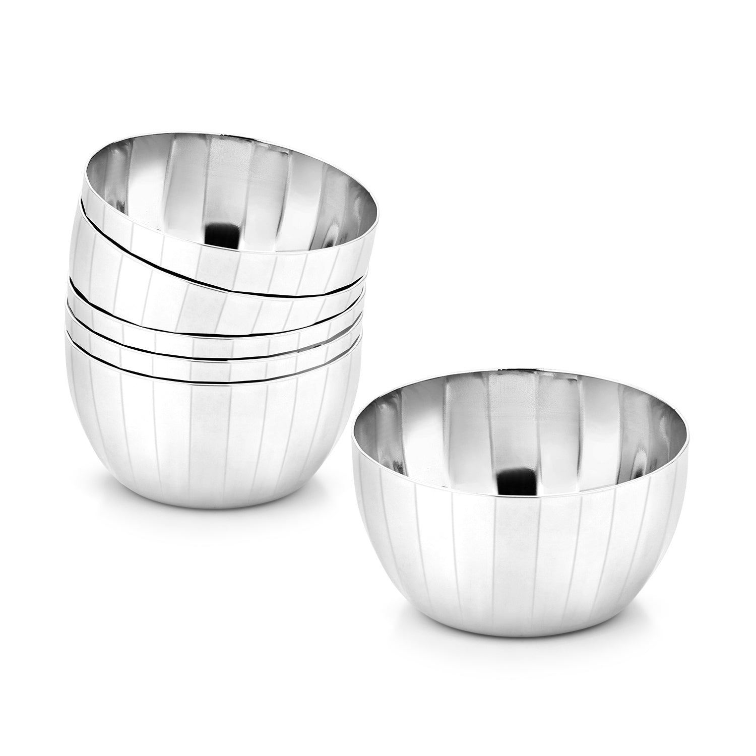 Signature 304 Stainless Steel Hammered Bowl 6 Pcs Set