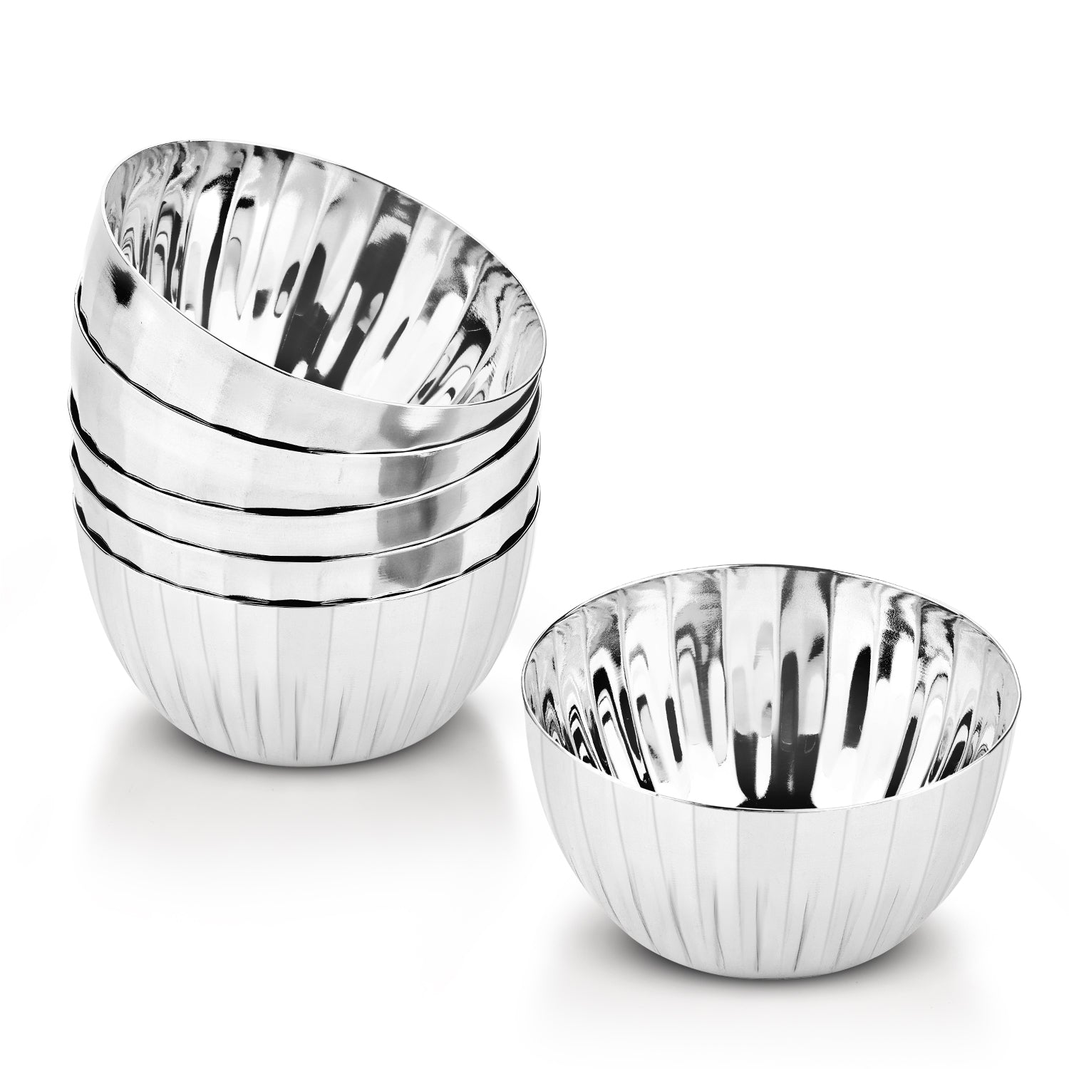 Signature 304 Stainless Steel Hammered Bowl 6 Pcs Set