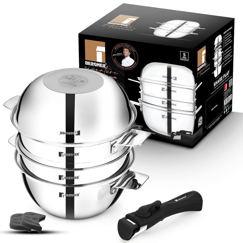 Signature Share Play Triply 10 Pcs Cookware Set | Induction Safe