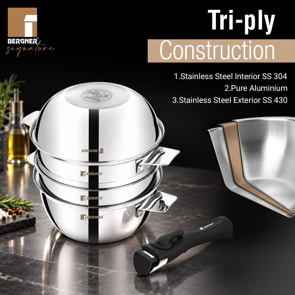 Signature Share Play Triply 10 Pcs Cookware Set | Induction Safe