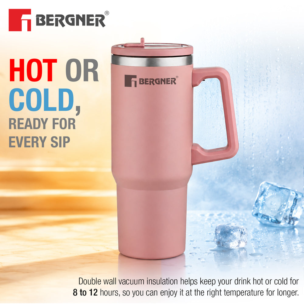 Walking Hydracarry Stainless Steel Double Wall Tumbler Sipper 900ml - Pink