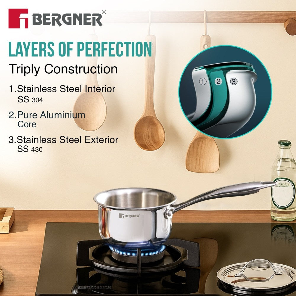 Argent Junior Chef Tri-Ply Stainless Steel 12cm (800ml) Saucepan