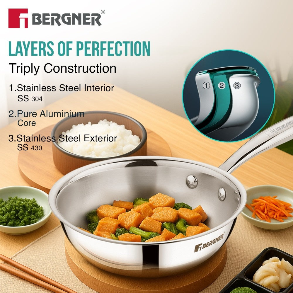 Argent Junior Chef Tri-Ply Stainless Steel Wok