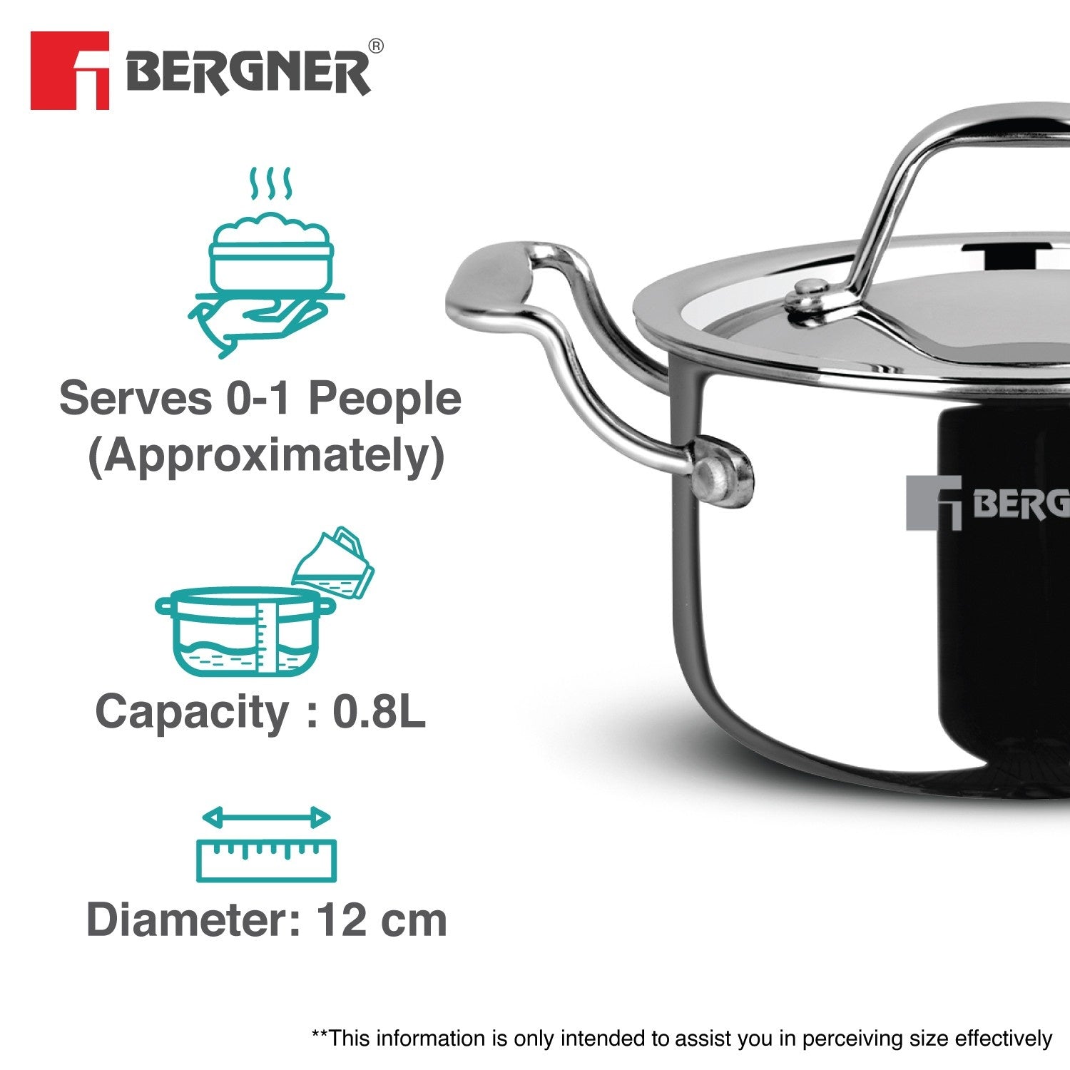 Argent Junior Chef Tri-Ply Stainless Steel Casserole