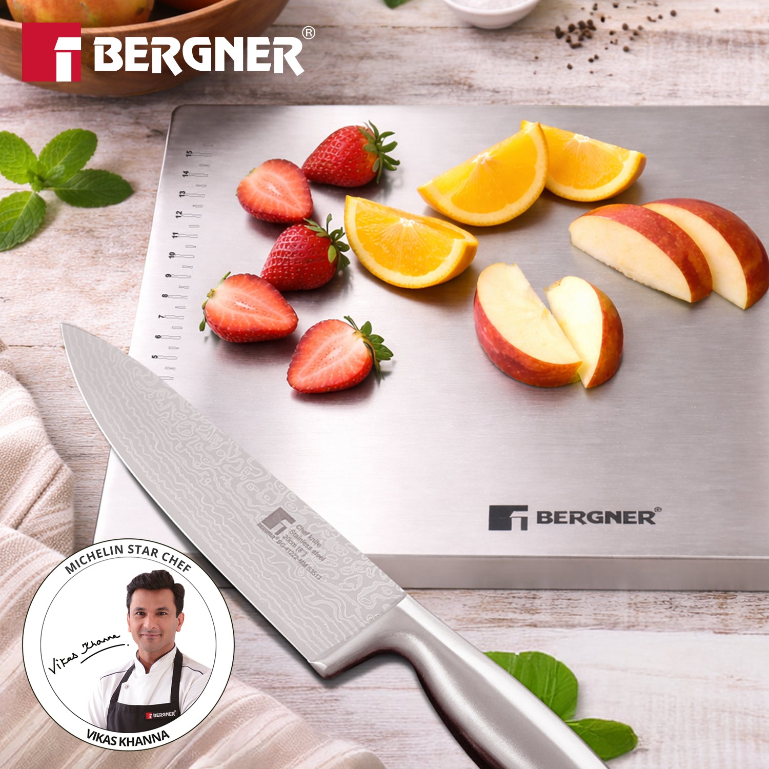 Stainless Steel Chopping Board with Lip | 40x32cm