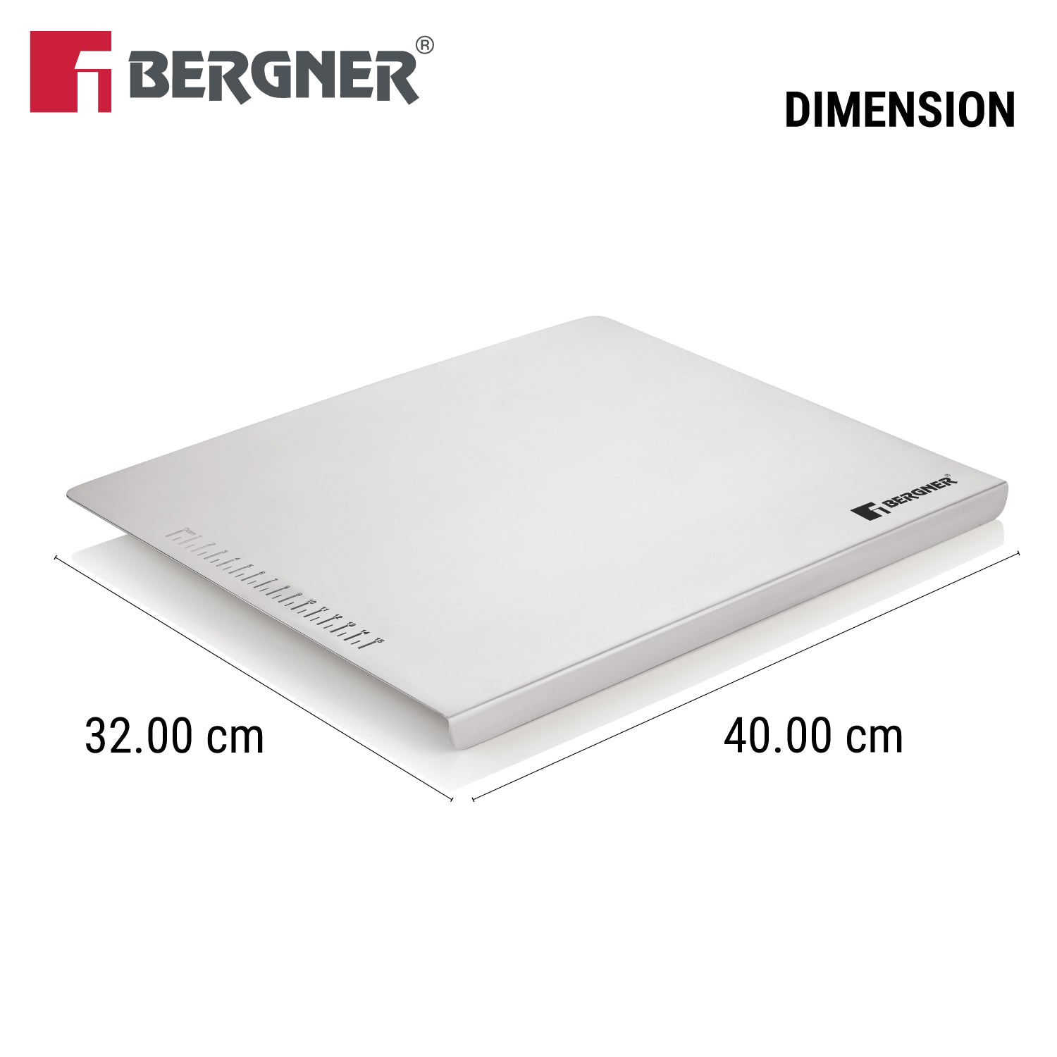 Stainless Steel Chopping Board with Lip | 40x32cm