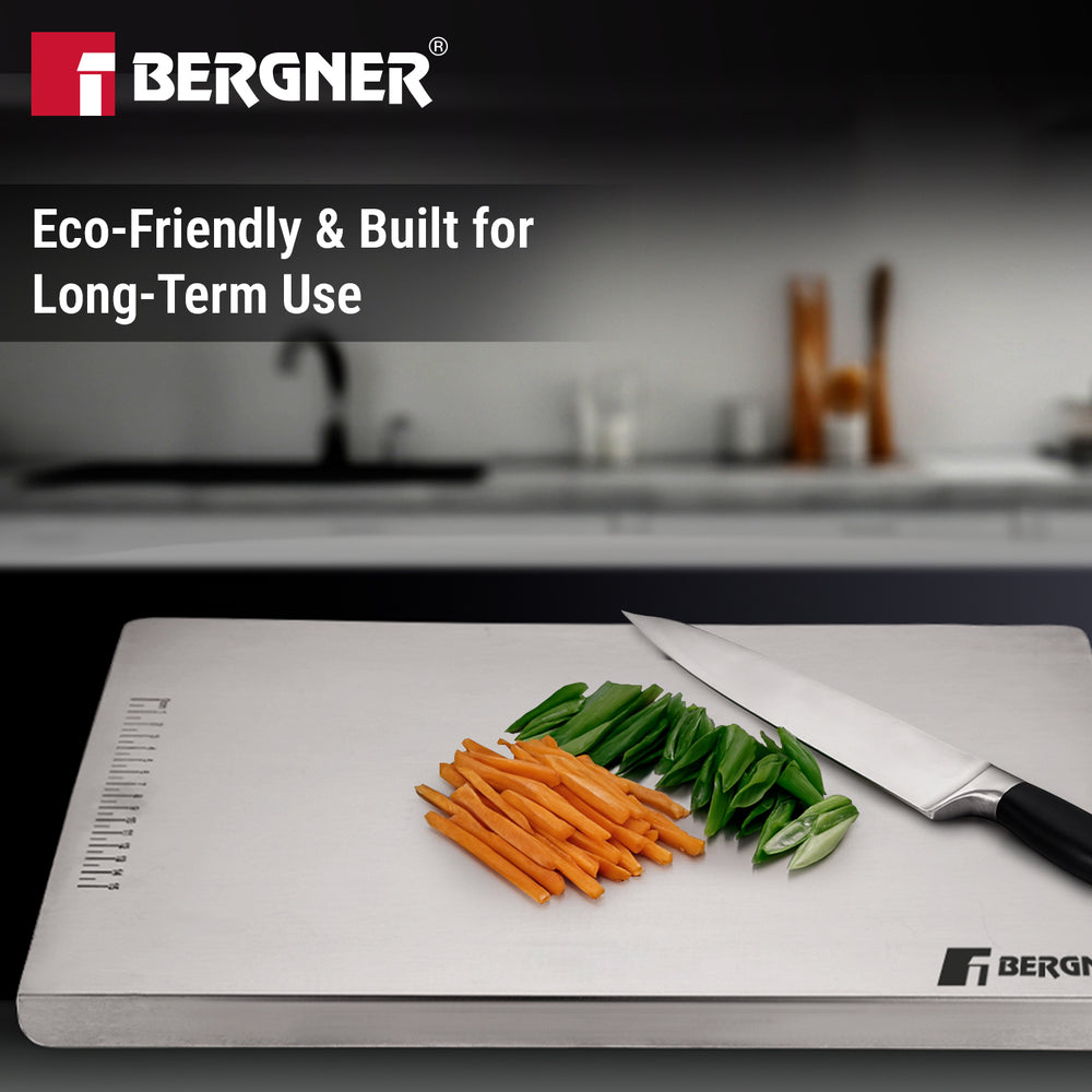 Essential Plus Stainless Steel Chopping Board with Lip | 40x32cm