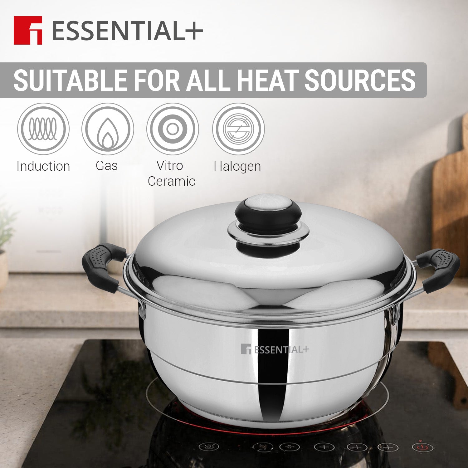 Essential Plus Stainless Steel 7 Pcs Multikadai 27cm