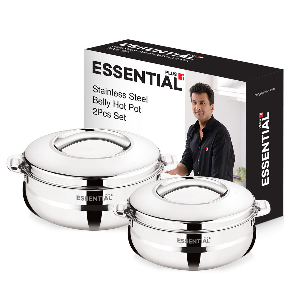 Essential Plus Stainless Steel Belly Shape Hot Pot Set