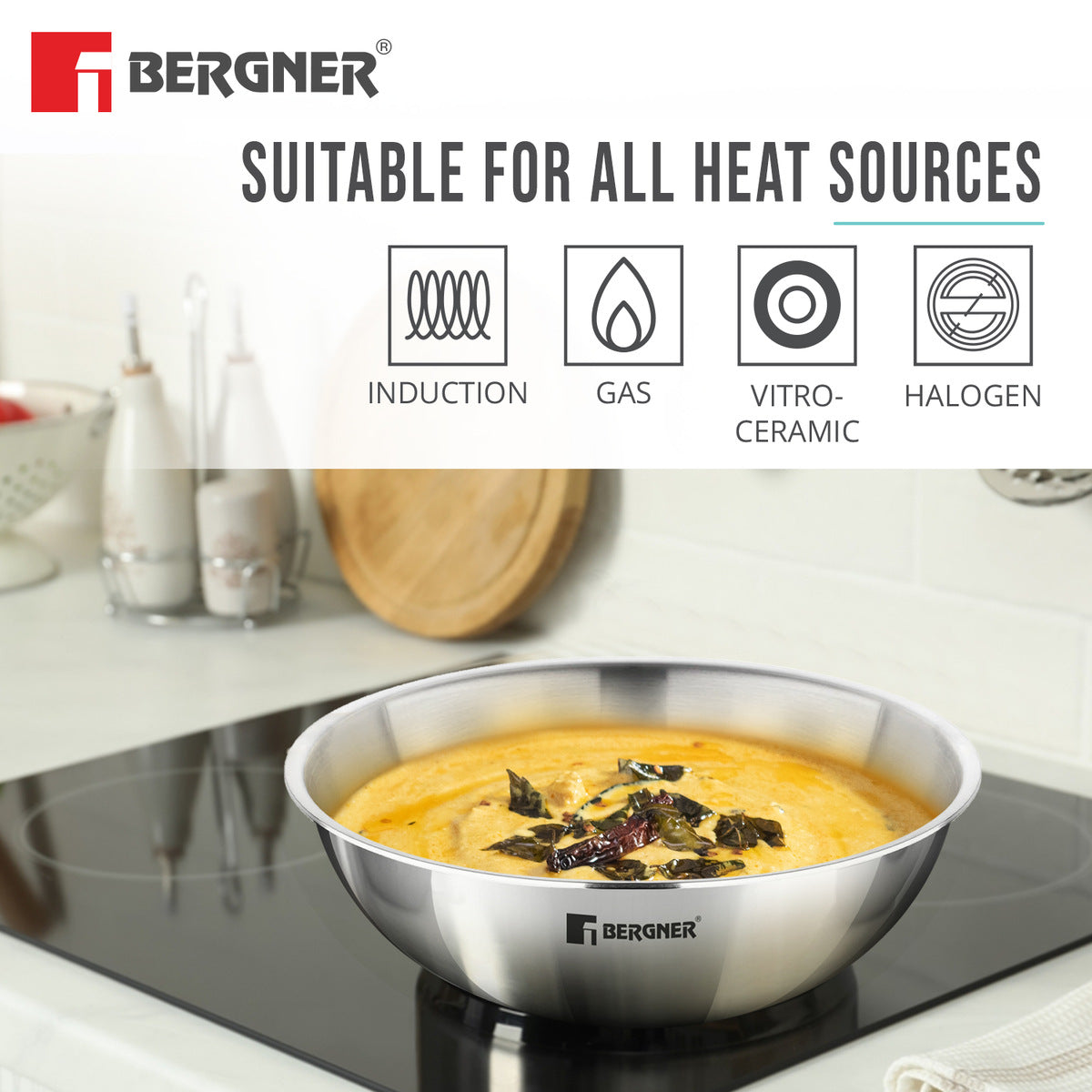 TriPro Tri-Ply Stainless Steel 2 Pcs Tasra Set - Induction Bottom