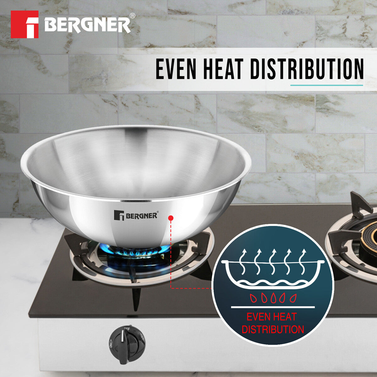 TriPro Tri-Ply Stainless Steel 2 Pcs Tasra Set - Induction Bottom