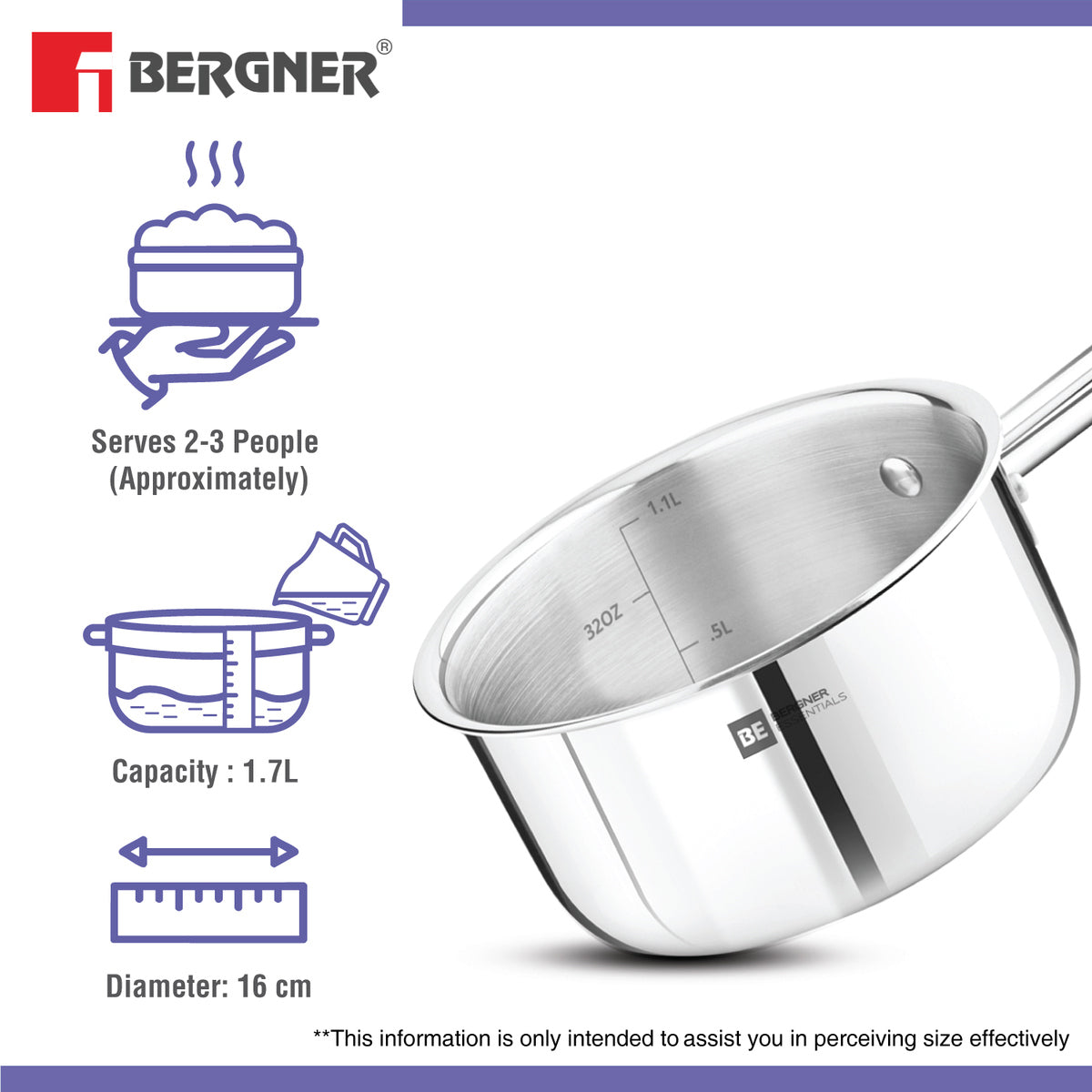 BE Essentials Tri-Ply Stainless Steel Teapan / Milk Pan