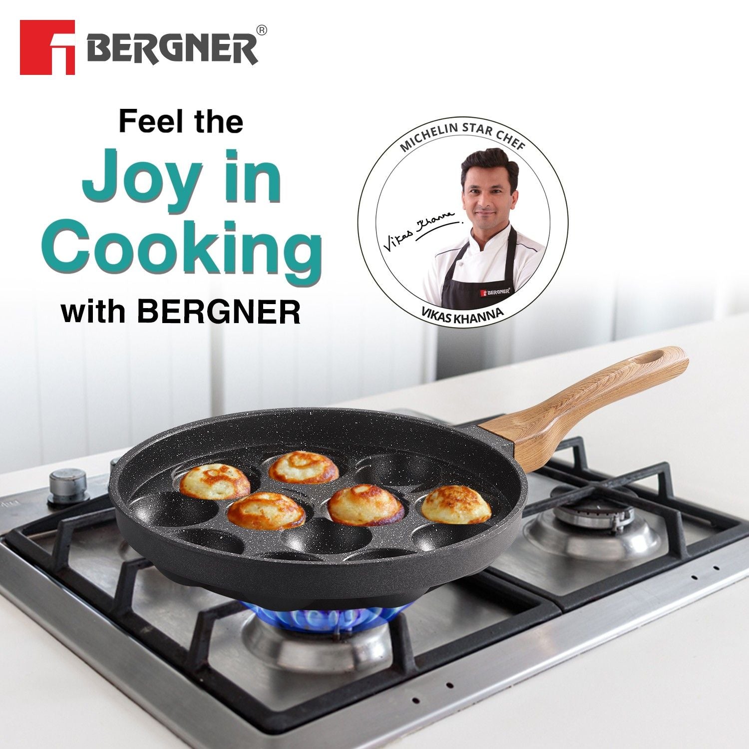 Aadhirai Cast Aluminium 12 Pits (24cm) Appam Patra