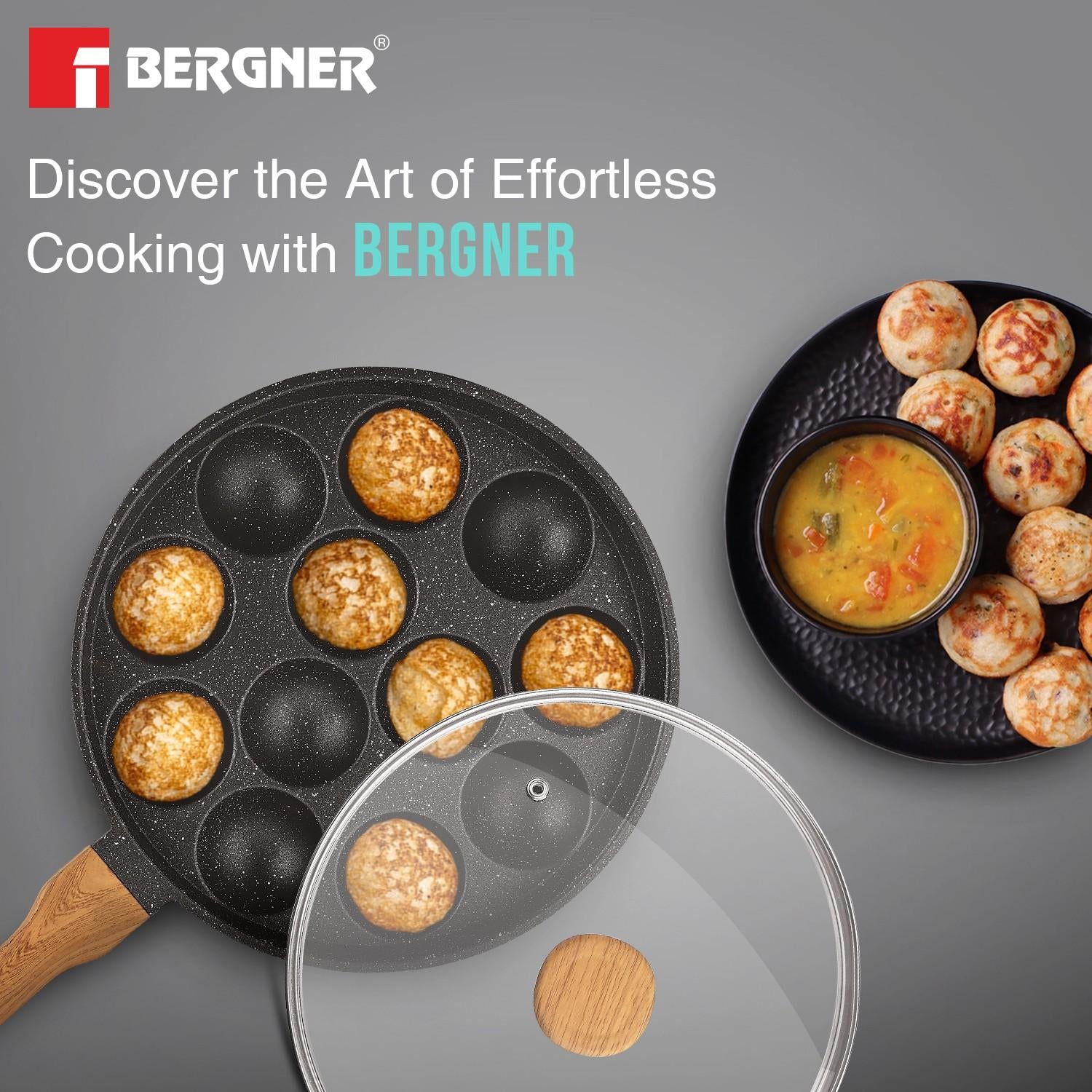 Aadhirai Cast Aluminium 12 Pits (24cm) Appam Patra