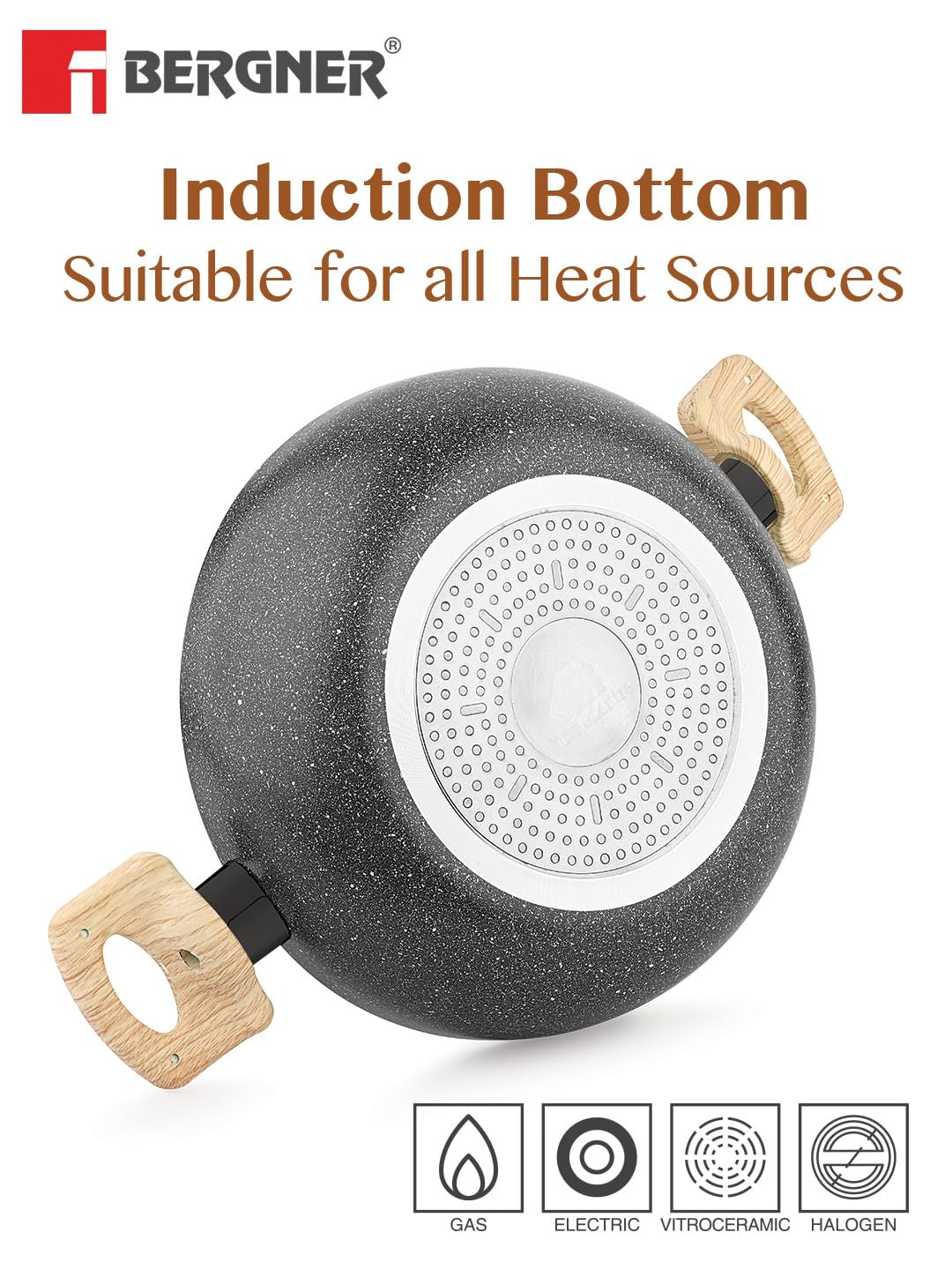 Earth Black Non-Stick 24cm (3.6L) Kadai