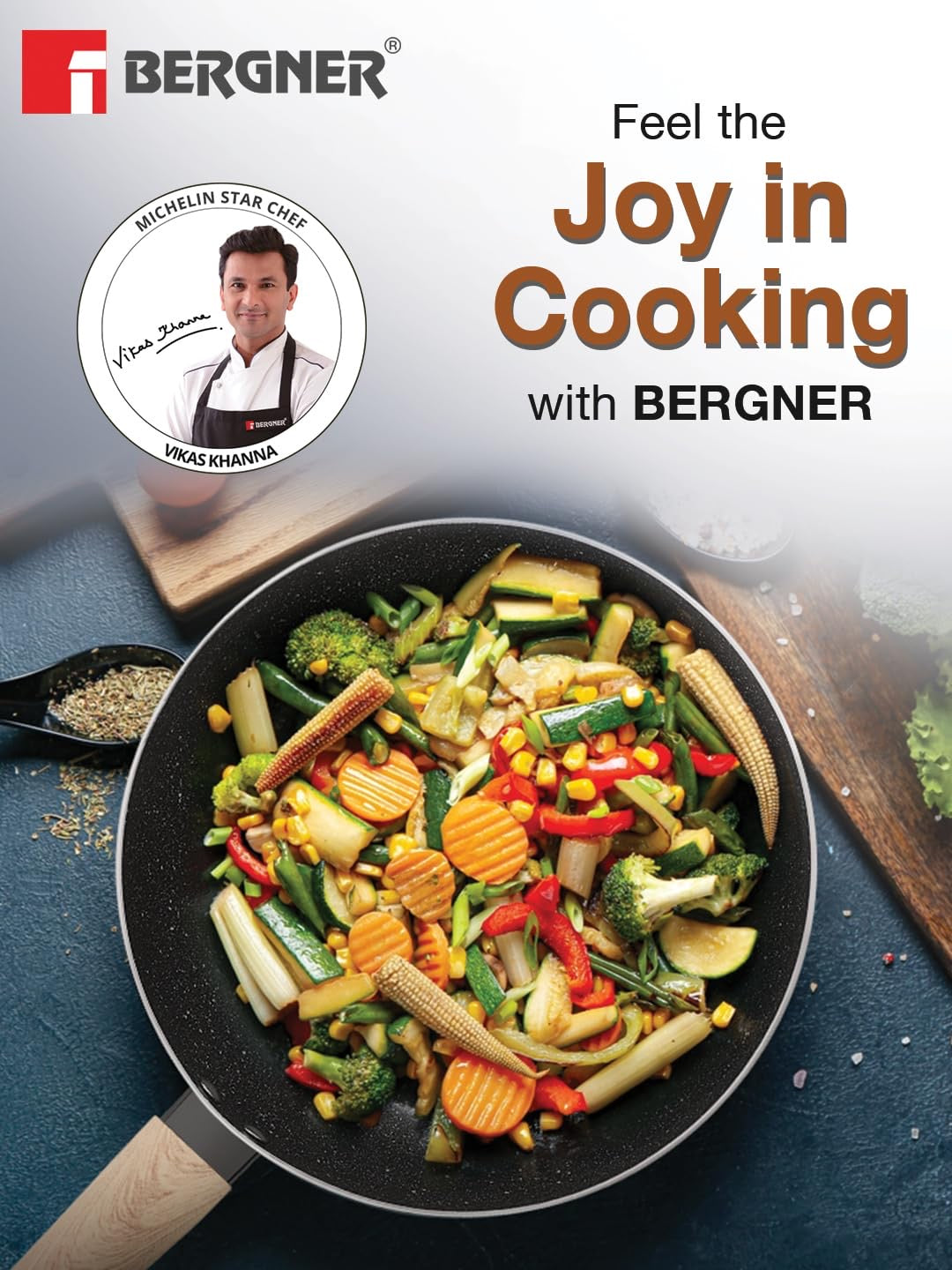 Earth Black Non-Stick 24 cm (3L) Wok - Induction Bottom