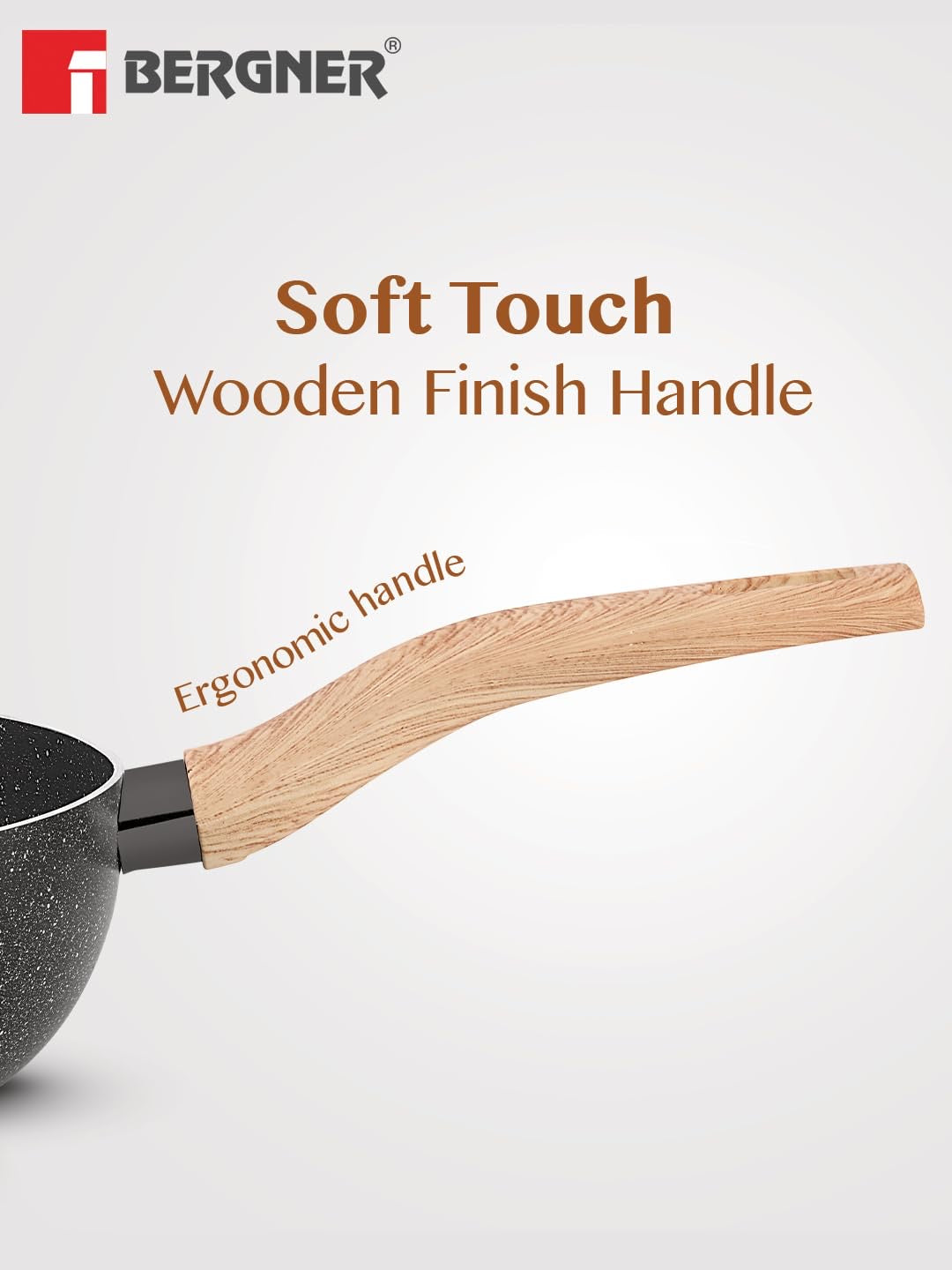 Earth Black Non-Stick 24 cm (3L) Wok - Induction Bottom