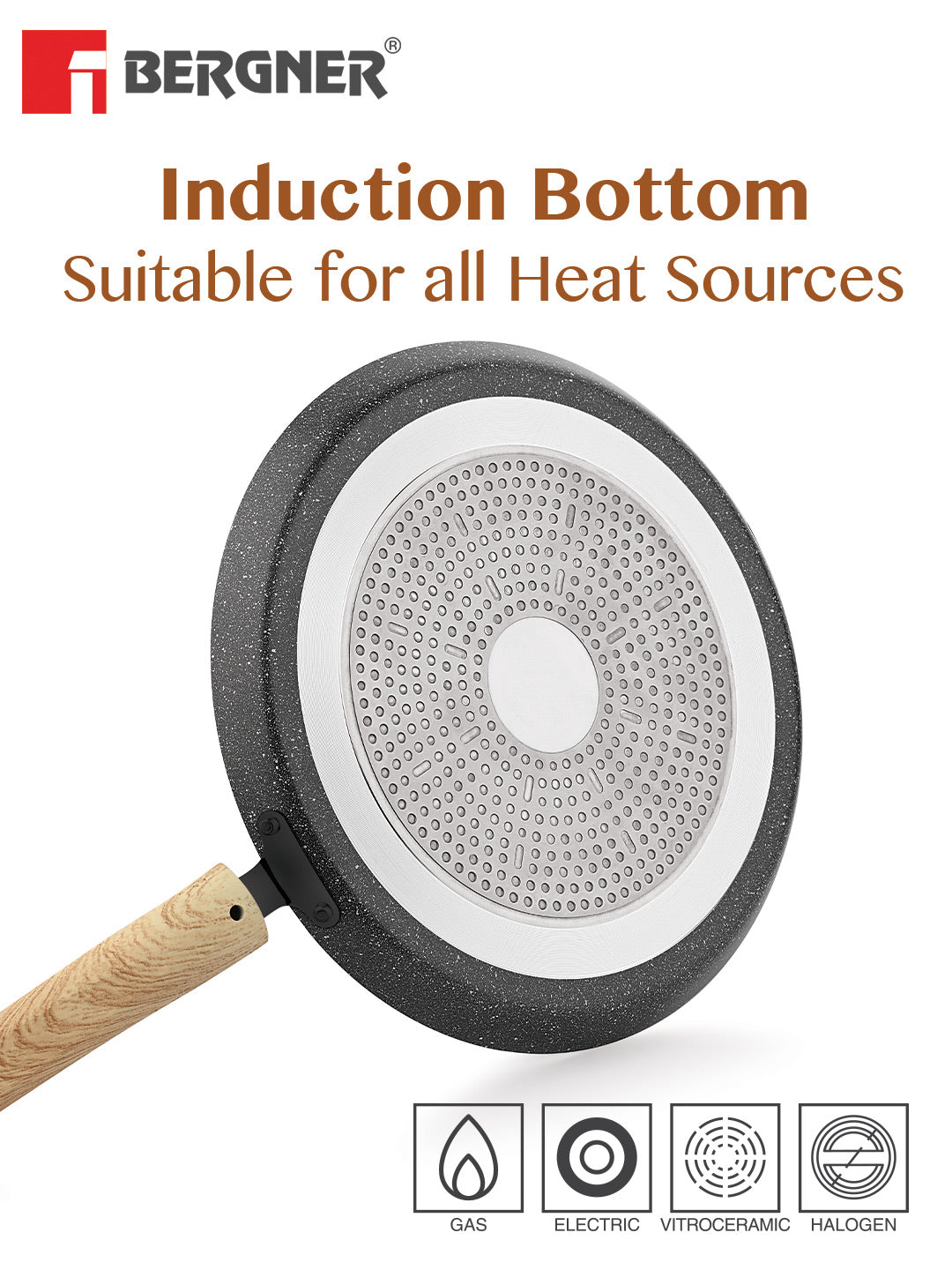 Earth Black Non-Stick 26cm Dosa Tawa - Induction Bottom