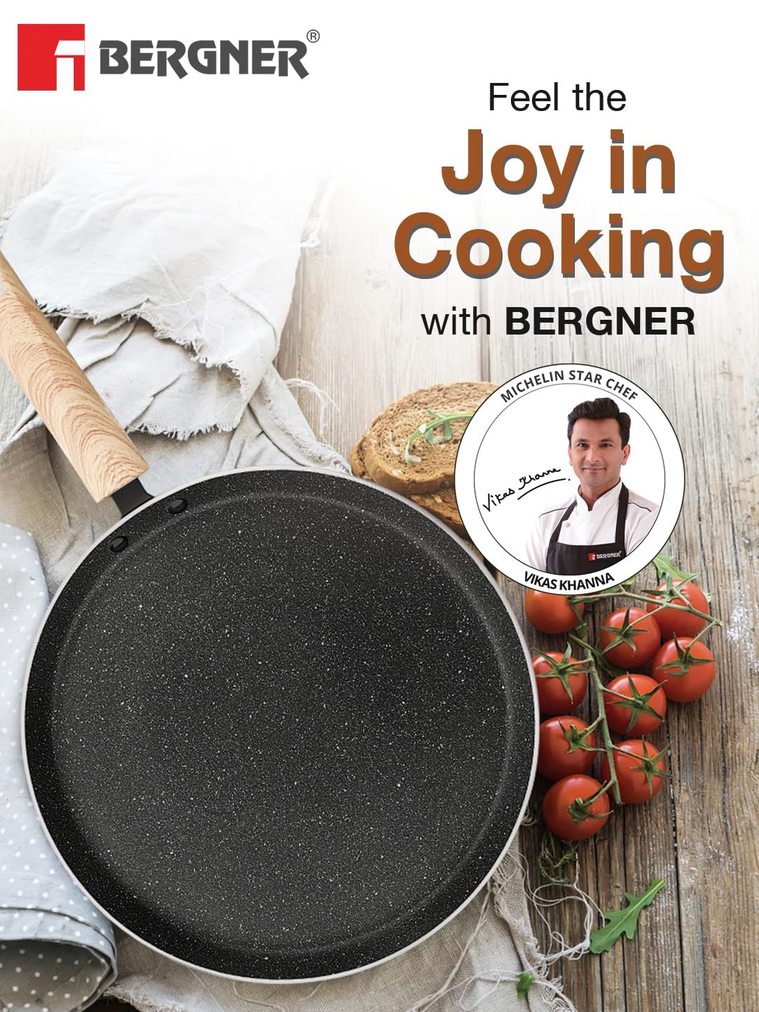 Earth Black Non-Stick 30cm Dosa Tawa - Induction Bottom