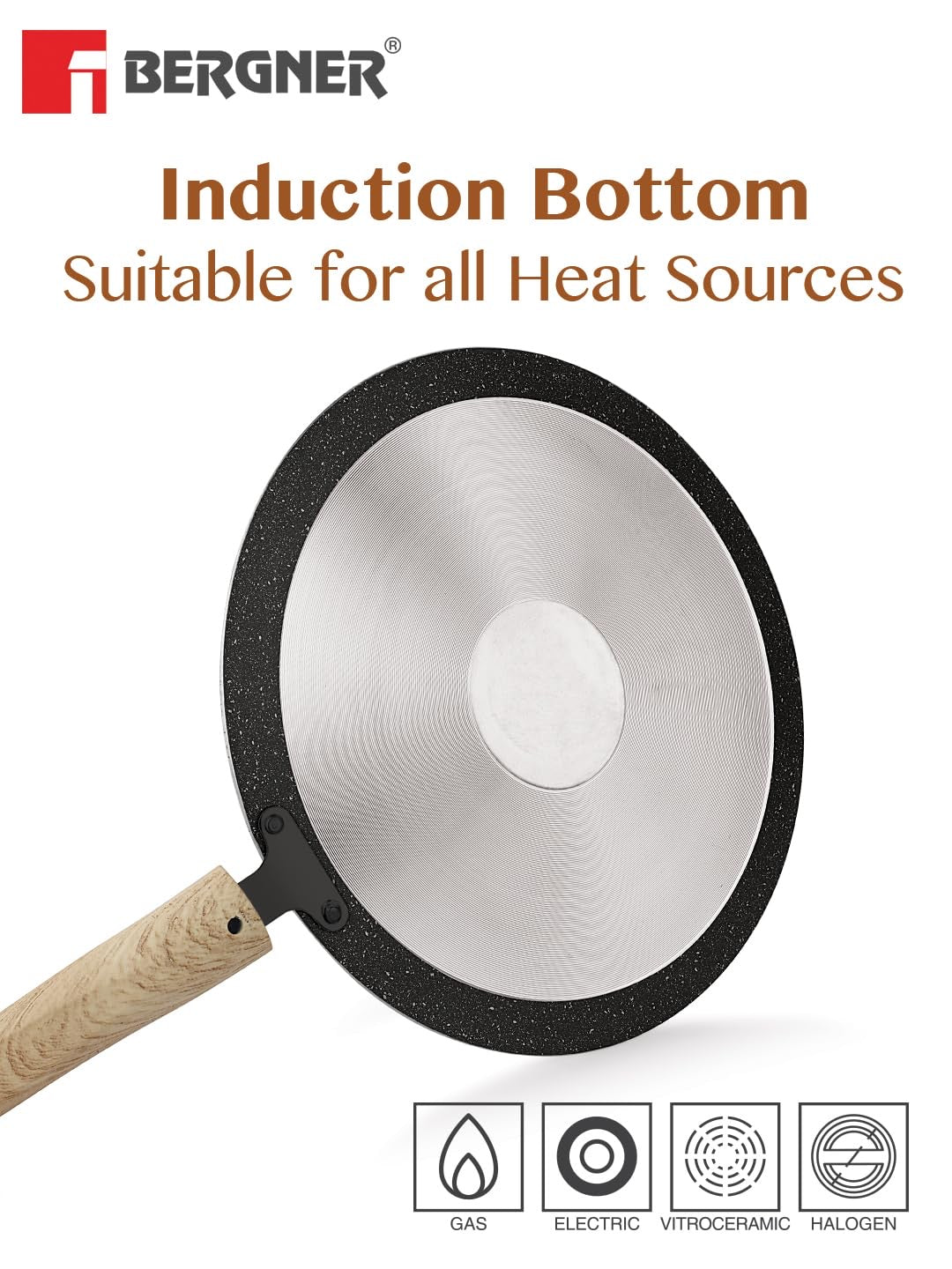 Earth Black Non-Stick 26cm Concave Tawa