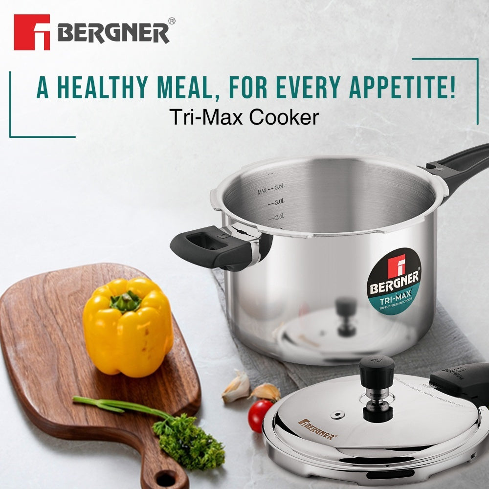 Trimax Triply Stainless Steel Outer Lid Pressure Cooker Multi Combo - Induction Bottom