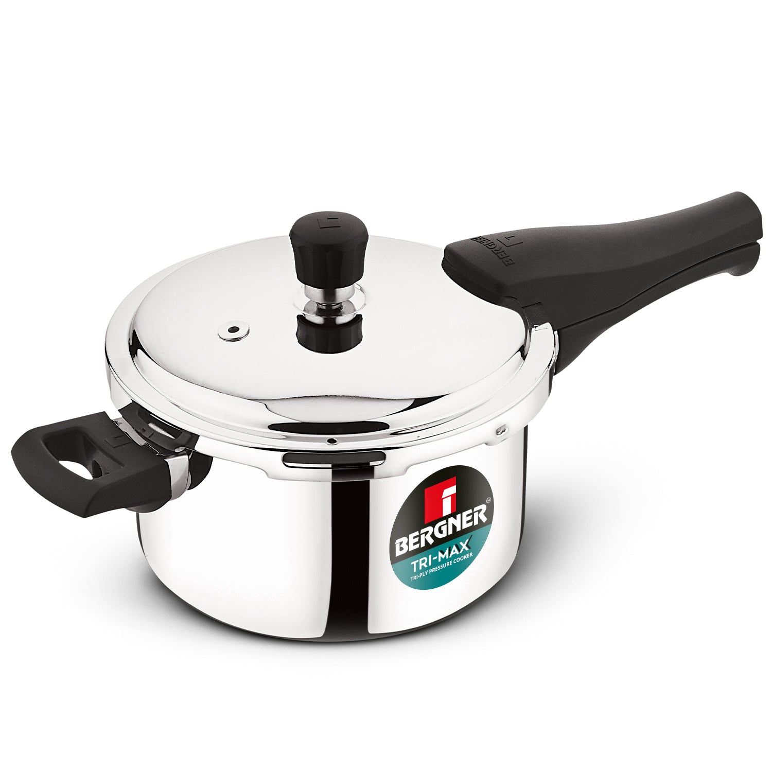 Bergner Trimax Stainless Steel Outer Lid Pressure Cooker, Easy Locking - Induction Bottom ( 5-Year Warranty)