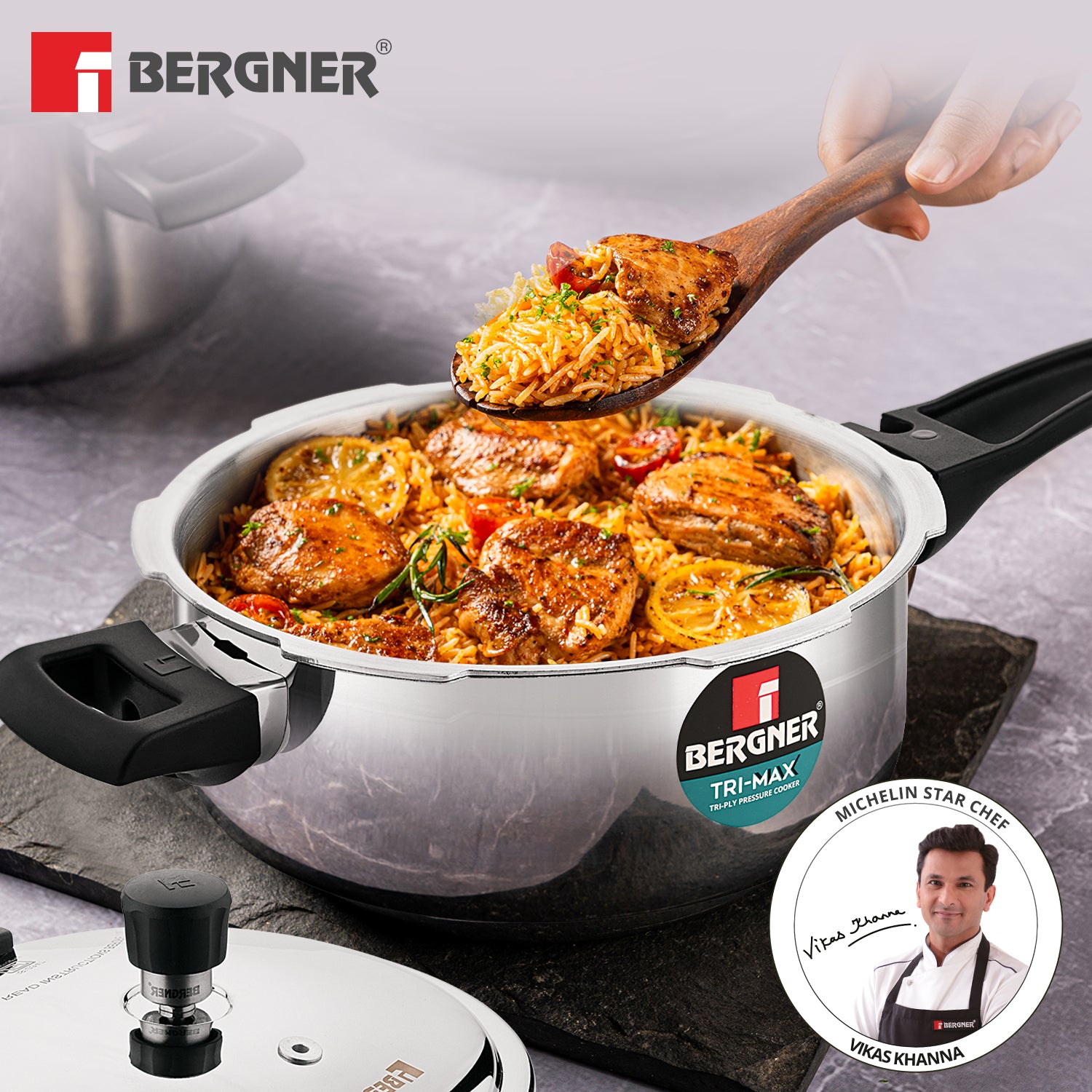 Trimax Stainless Steel 3.5L Outer Lid Pressure Pan, Easy Locking