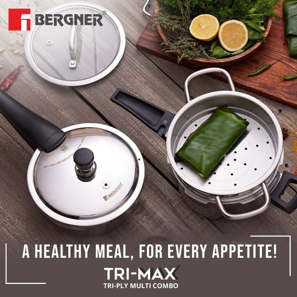 Trimax TriPly Multi Combo Pressure Cooker - Induction Bottom