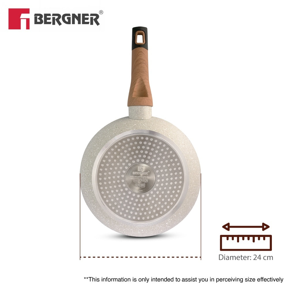 Ivory Granite Non-Stick 24cm Frypan, Forged Aluminium