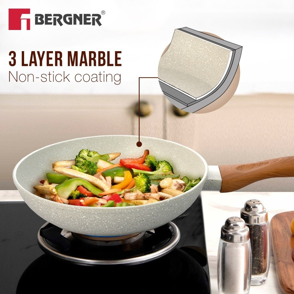 Ivory Granite Non-Stick 24cm Frypan, Forged Aluminium
