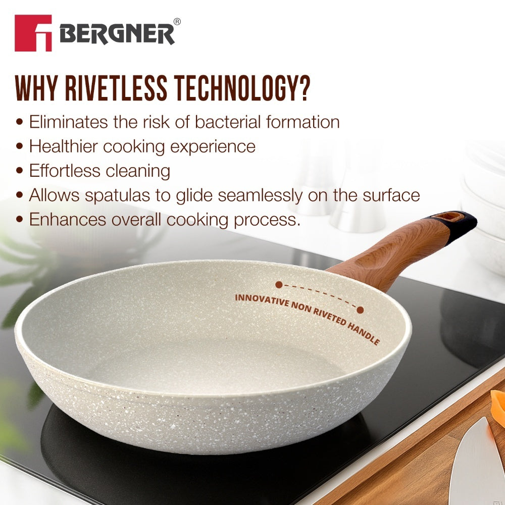 Ivory Granite Non-Stick 24cm Frypan, Forged Aluminium
