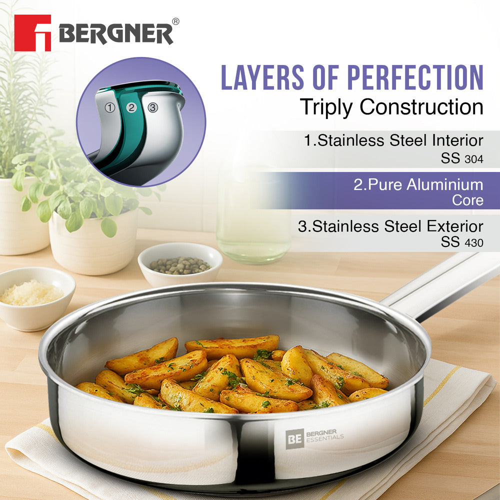 BE Essentials TriPro Tri-Ply 7 Pcs Cookware Set - Induction Bottom