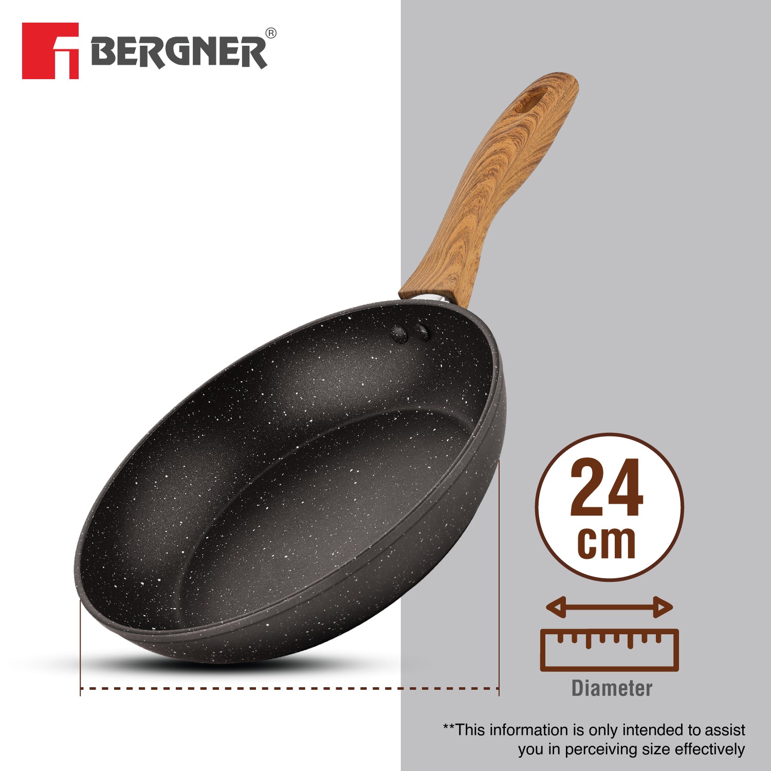 Ivory Black Granite 24cm Non-Stick Frypan