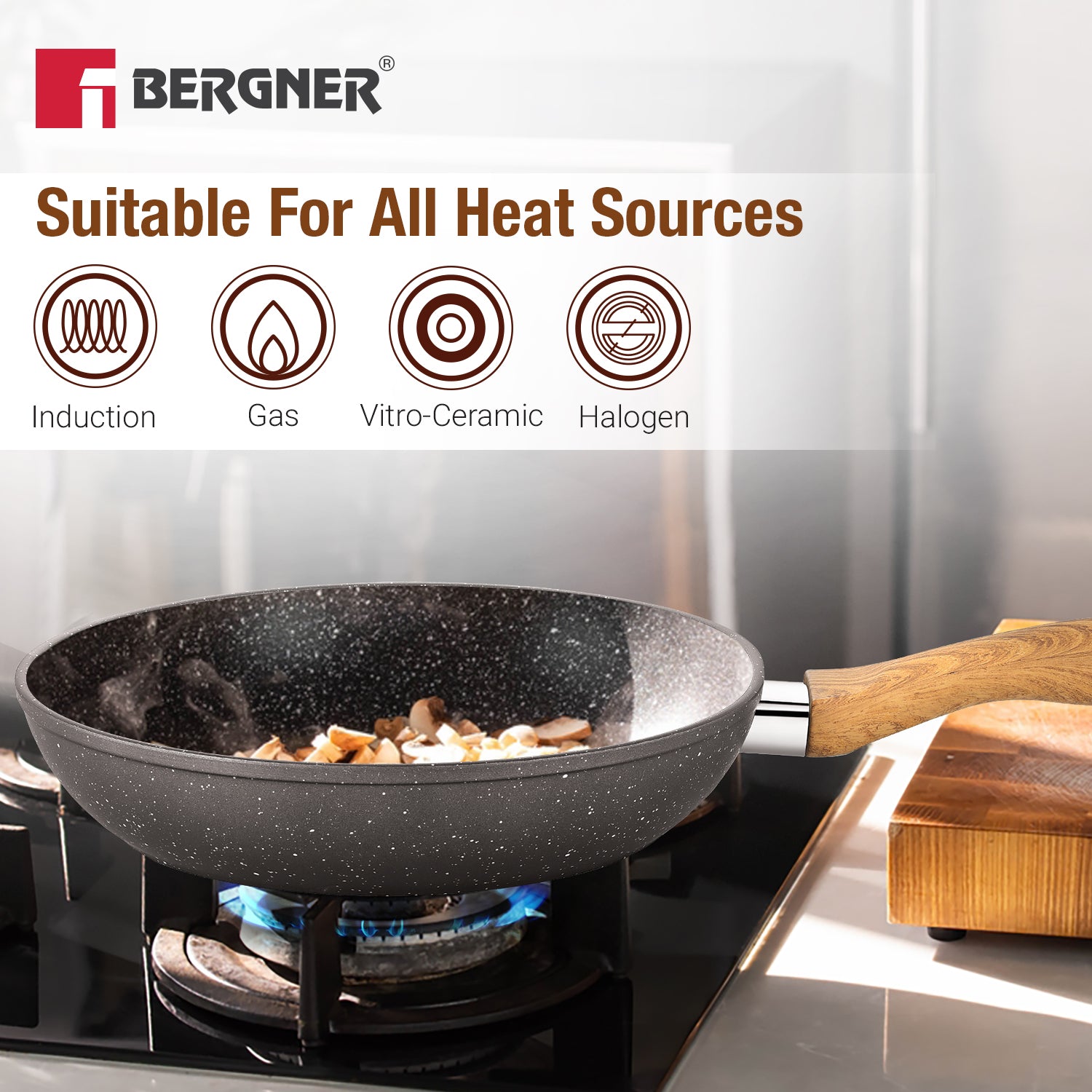 Ivory Black Granite 24cm Non-Stick Frypan