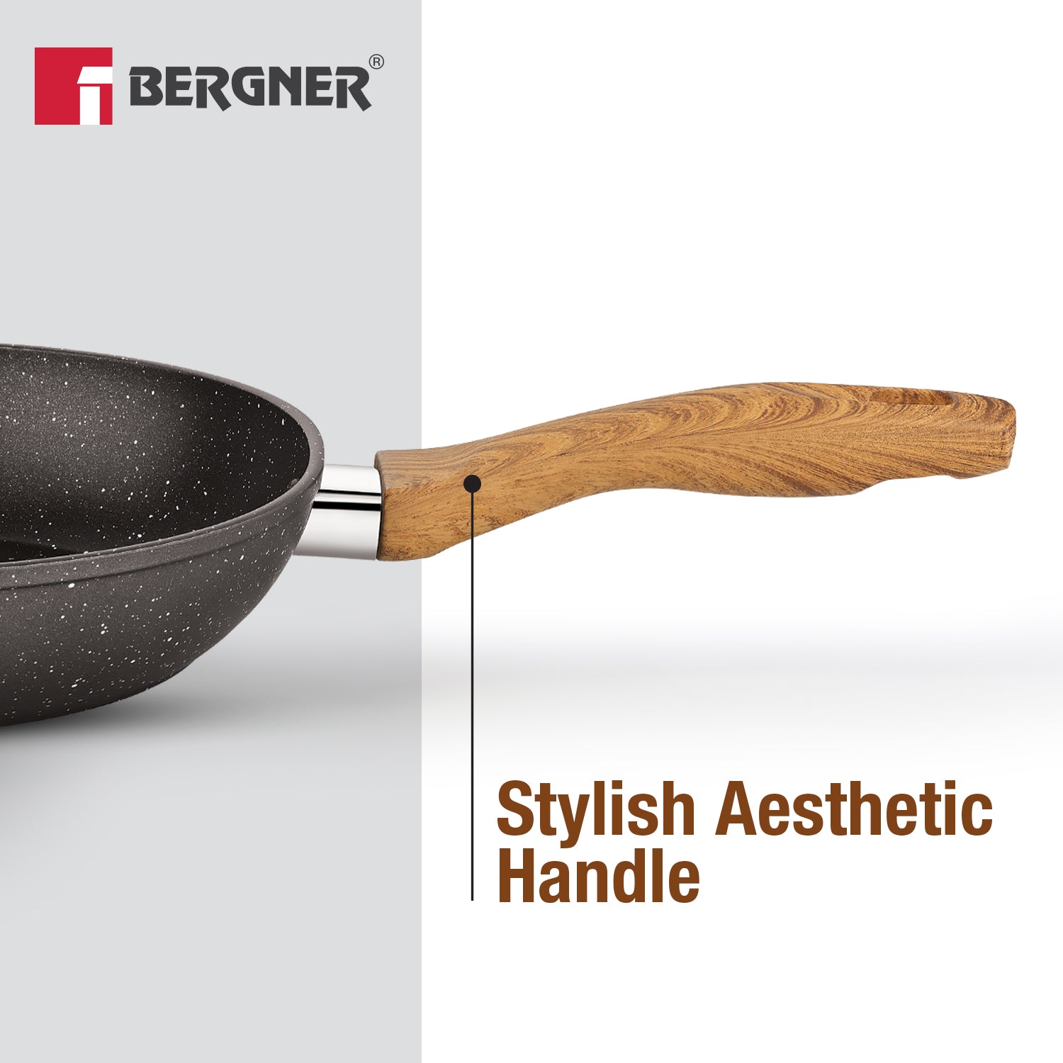 Ivory Black Granite 24cm Non-Stick Frypan