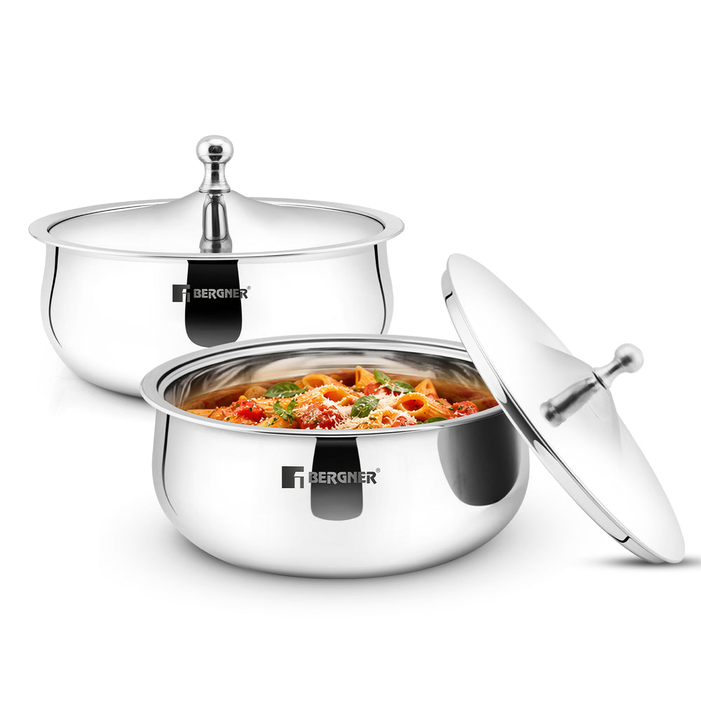 Vienna Stainless Steel 2 Hot Pot Combo Set / Roti Casserole