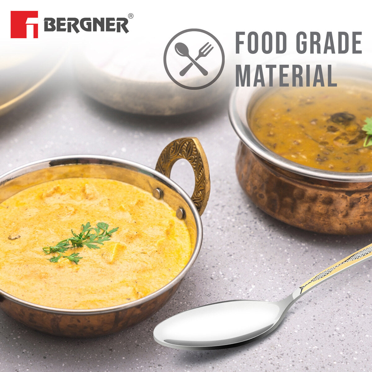 BE Essentials Tosca Stainless Steel 6 Pcs Dinner Spoon Set, 19cm Long Spoon