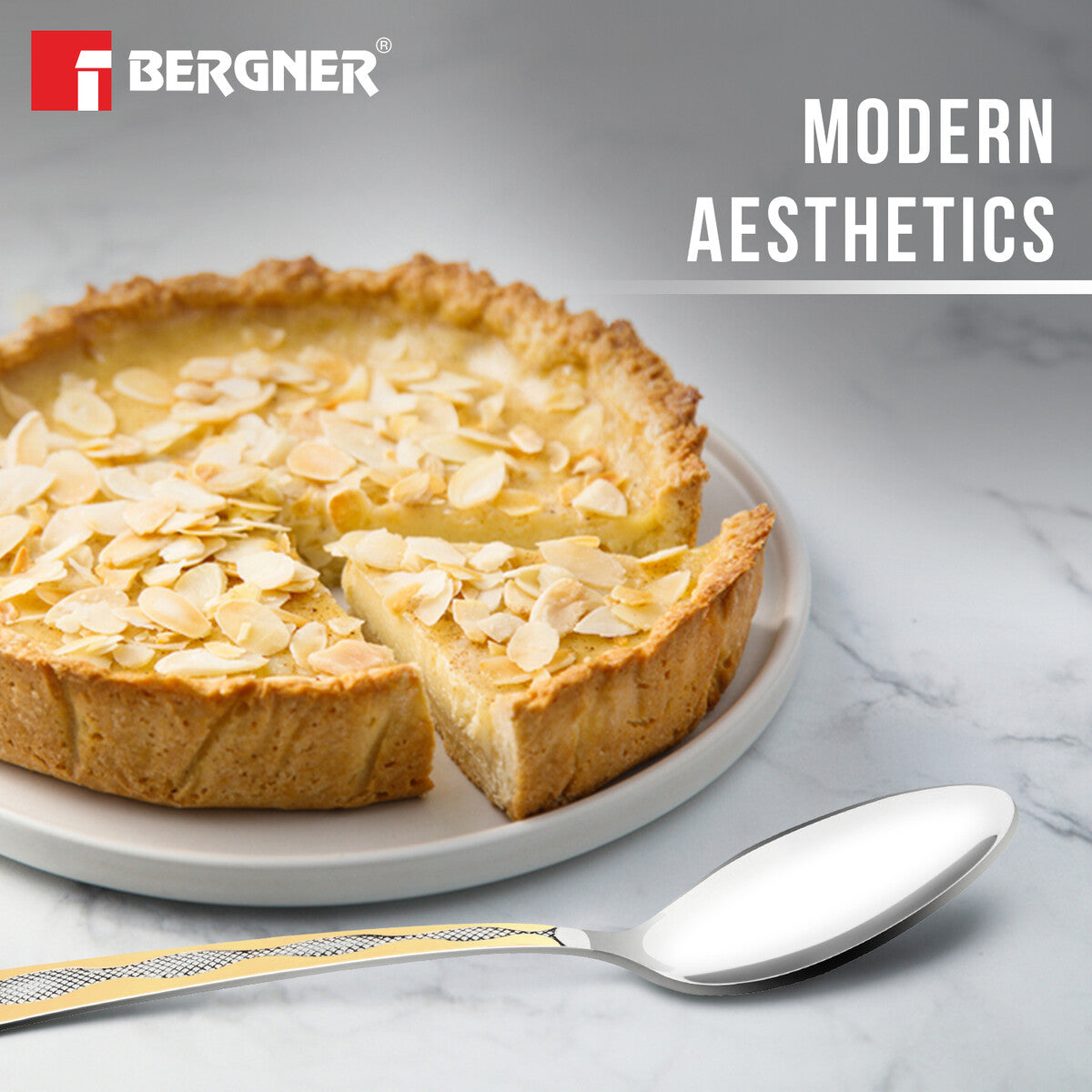 BE Essentials Tosca Stainless Steel 6 Pcs Tea Spoon Set, 14cm Long Spoon, 1.6mm Thickness - Silver / Golden