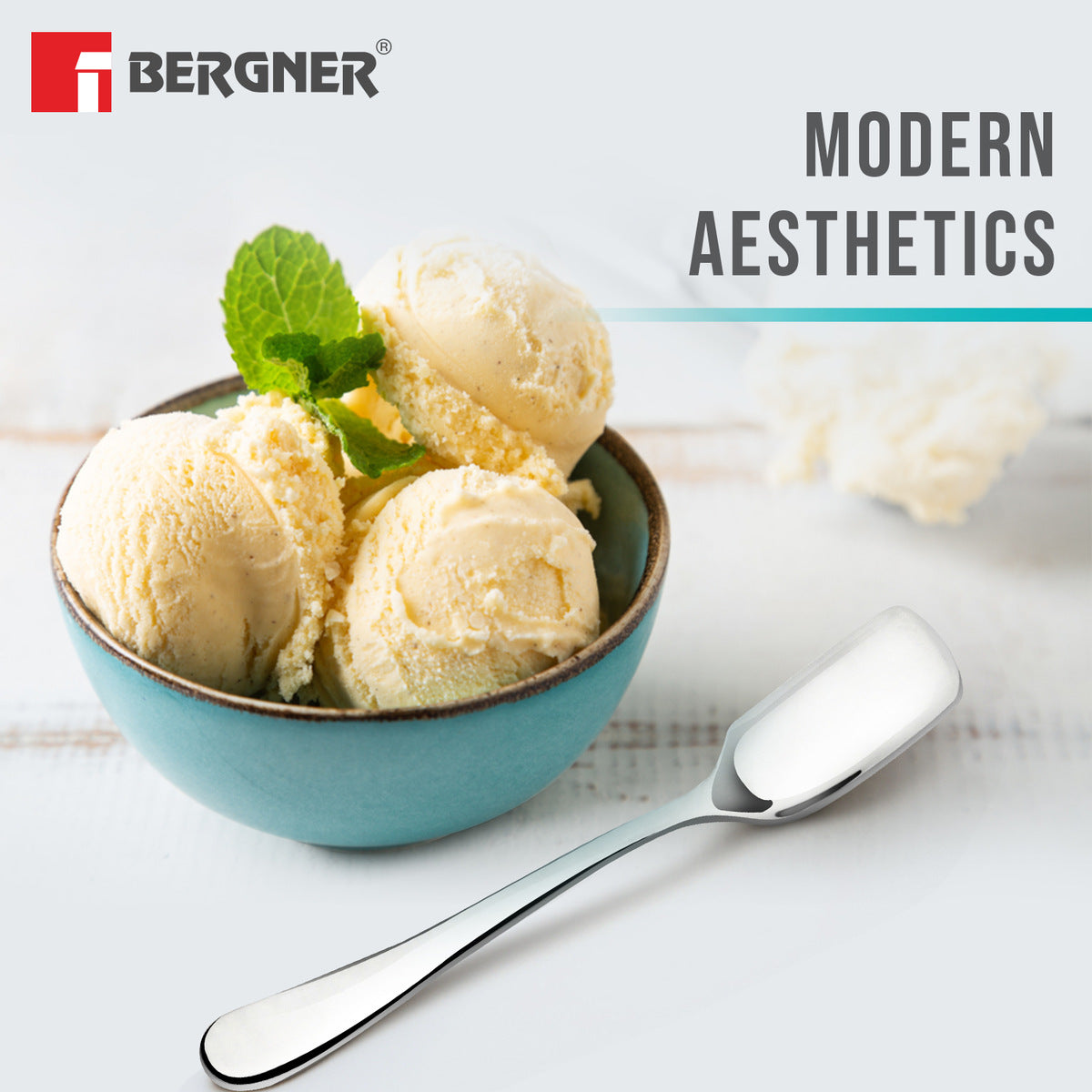 BE Essentials Baguette Stainless Steel 6 Pcs Icecream Spoon Set, 13cm Long