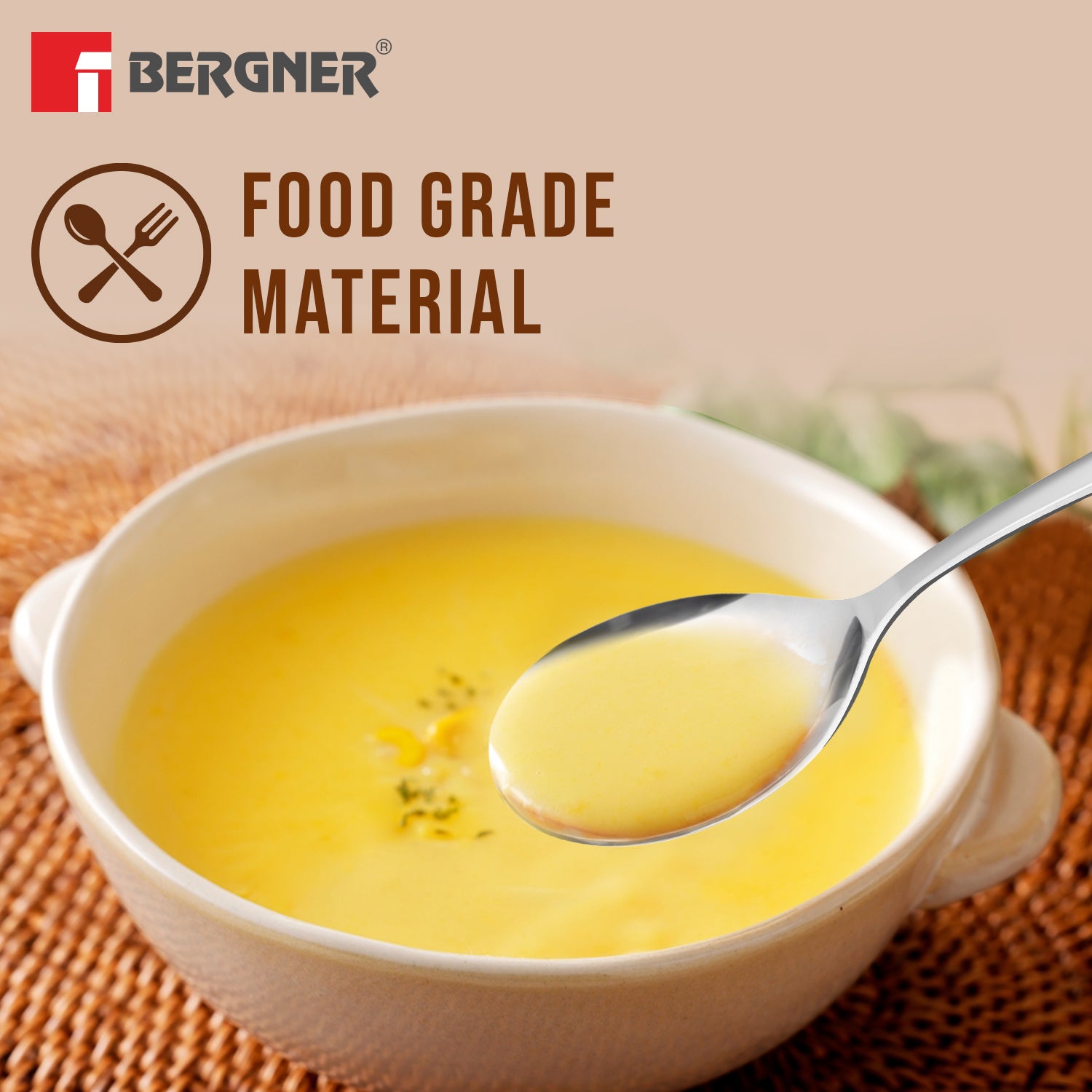 BE Essentials Baguette Soup Spoon Set of 6 (Silver)