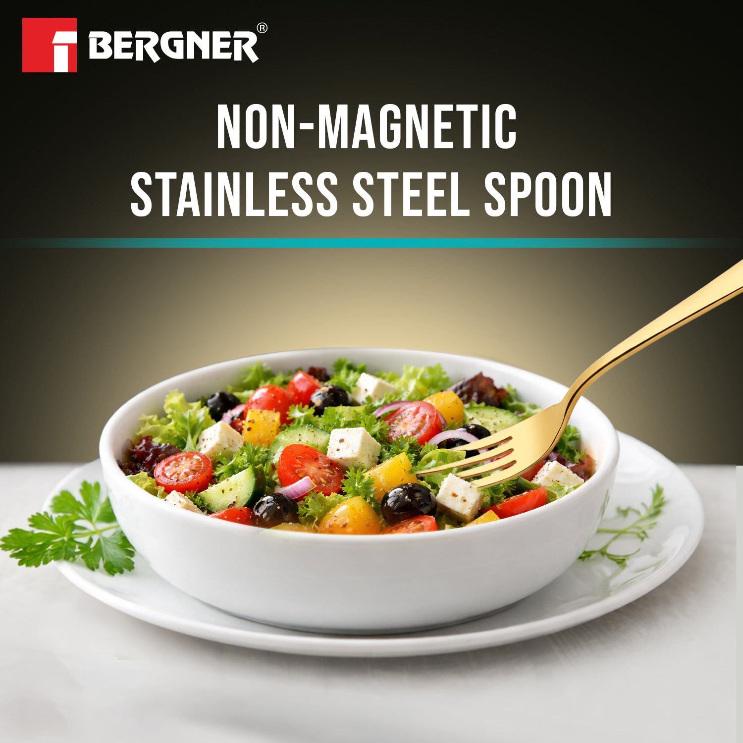 BE Essentials Caviar Stainless Steel 6 Pcs Baby Fork Set - Gold PVD