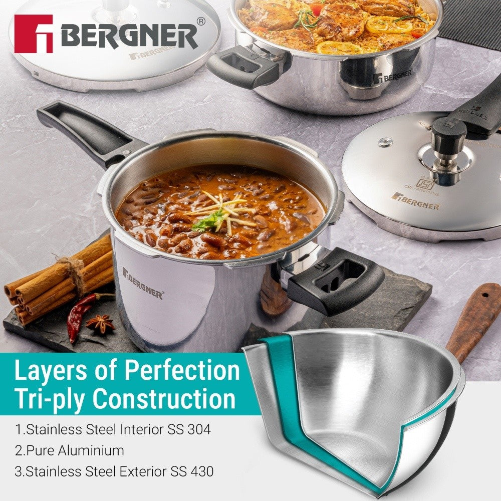 Argent Classic Triply 1 L Outer Lid Pressure Cooker - Induction Bottom