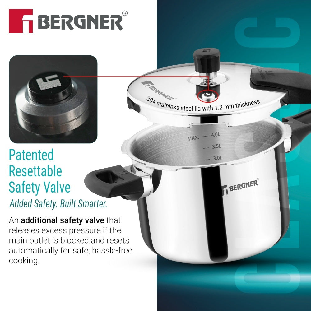 Argent Classic Triply 5.5 L Outer Lid Pressure Cooker - Induction Bottom