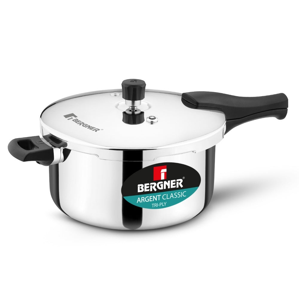 Argent Classic Triply Outer Lid Pressure Cooker 6.5L - Induction Bottom