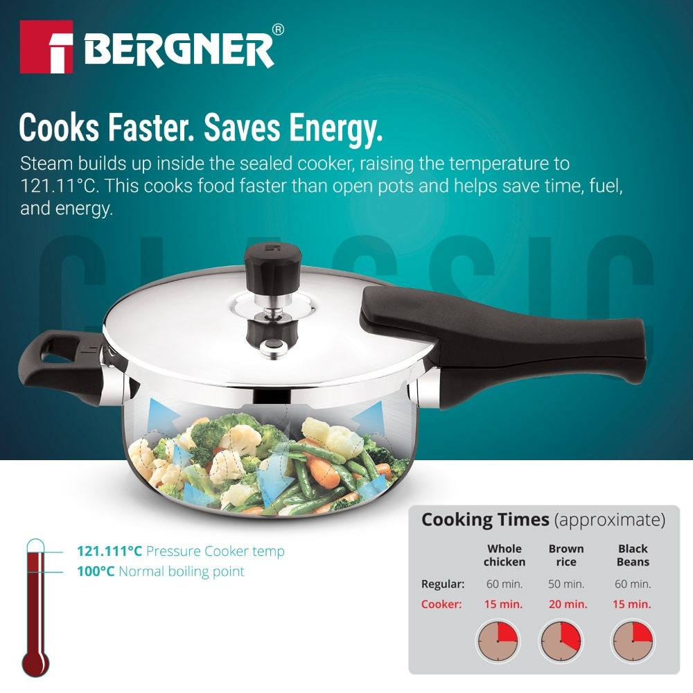 Argent Classic Triply 3.5 L Outer Lid Pressure Pan - Induction Bottom